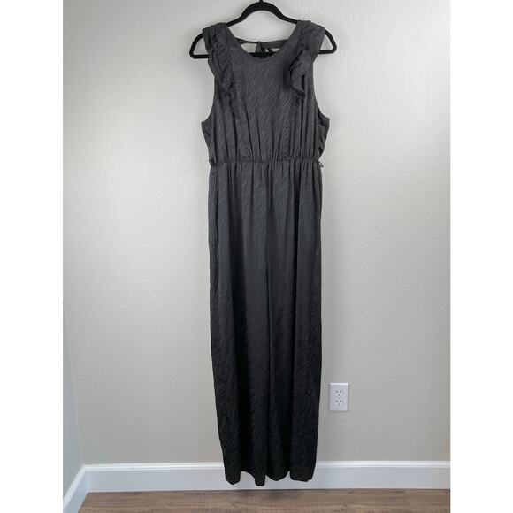 19 Cooper Lightweight Black Zebra Ruffled Sleeveless Pants Jumpsuit XL NWT - Picture 14 of 15